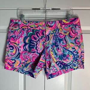 Lilly Pulitzer Vibrant Pink and Blue Patterned Shorts